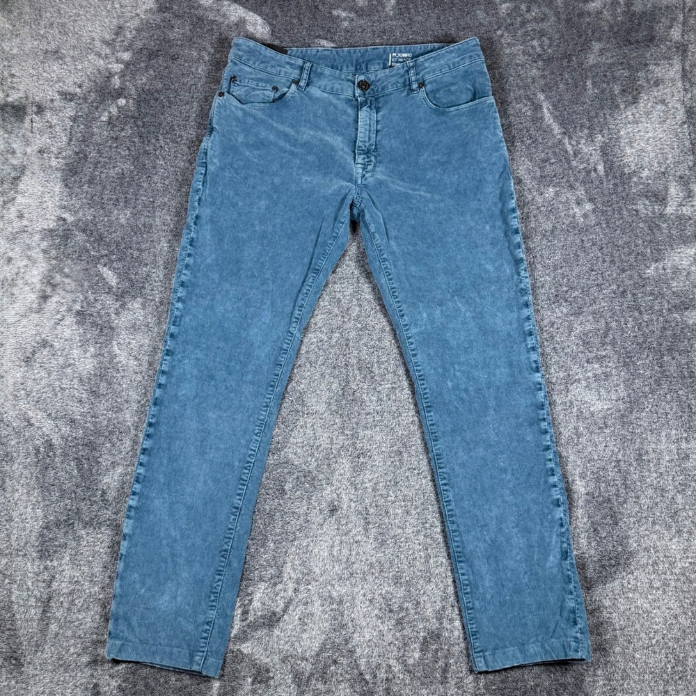 PT Torino Jazz Corduroy Pants Mens 36 Blue Slim Fit (Fits As 34x29)